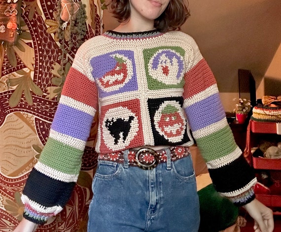 Crochet Halloween Sugar Cookie Sweater PATTERN