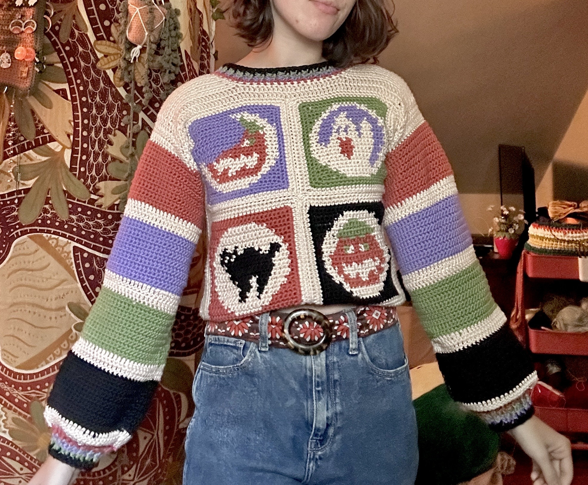 Crochet Halloween Sugar Cookie Sweater PATTERN - Etsy UK
