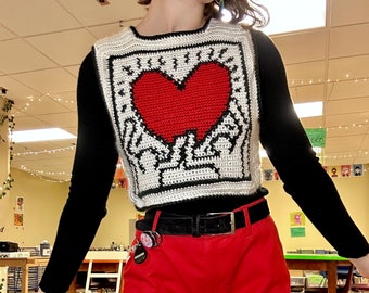 Keith Haring Inspired Crochet Vest Pattern