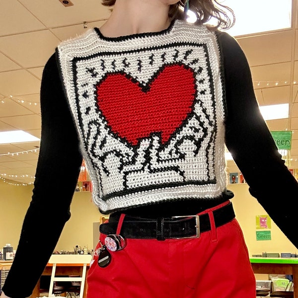 Keith Haring Inspired Crochet Vest Pattern