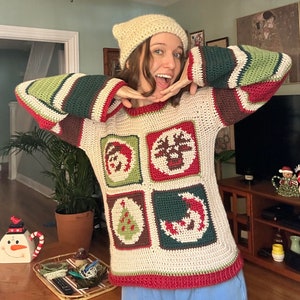 Crochet Christmas Sugar Cookie Sweater PATTERN