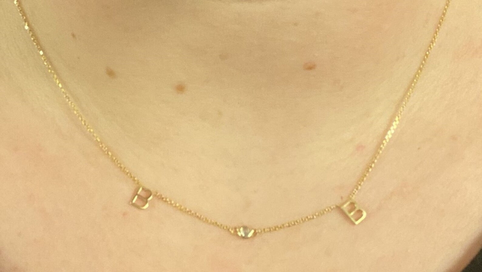 14K Solid Gold Two Letter Diamond Necklace Solid Gold Letter Etsy