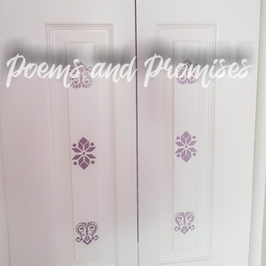 Frozen Closet Door Decals, Frozen Slim Panel Decals, Princess Closet Door Decals, Girls Bedroom Decals, Personalize Girls Bedroom