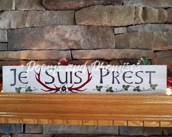 Je Suis Prest Sign, I Am Ready Sign, Outlander Decor, Gaelic Sign, Scottish Decor, Jamie Fraser, Outlander Sign, Outlander Gift,