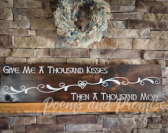 Give Me A Thousand Kisses, Outlander Sign, Da Mi Basia Mille,  Scottish Decor, Master Bedroom Sign, Wedding Gift, Outlander Gift