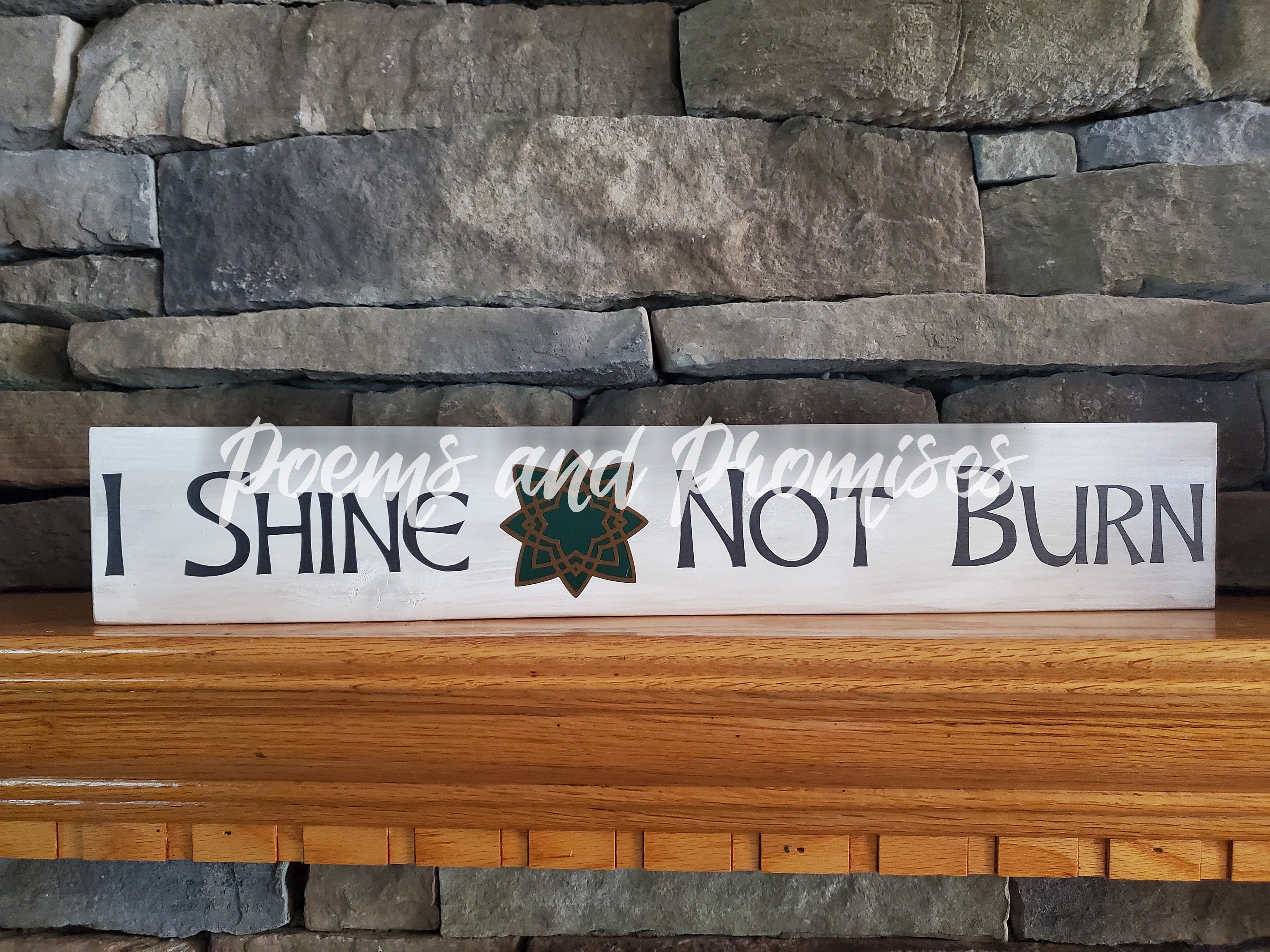Outlander Sign, I Shine Not Burn Sign, Mackenzie Motto,  Outlander Decor, Gaelic Sign, Scottish Decor, Roger Mackenzie Sign,  Outlander Gift