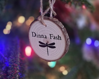 Dinna Fash Outlander Scottish Dragonfly Christmas Wooden Ornament