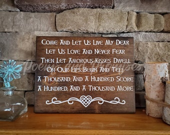 A Thousand Kisses Outlander Sign, Outlander Decor, Wedding Gift, Out of Catullus, Outlander Gift, Master Bedroom Sign, Gift For Her