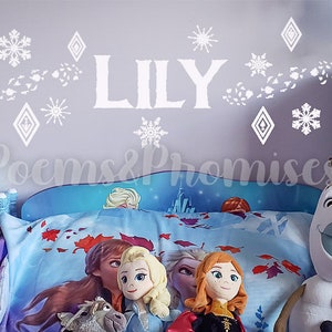 Frozen Wall Decal One Color, Frozen Name Decal, Frozen Personalized Decal, Princess Wall Decal, Frozen Room Decor, Princess Room Decor