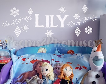Frozen Inspired Personalized Name Wall Decal, Princess Room Decor