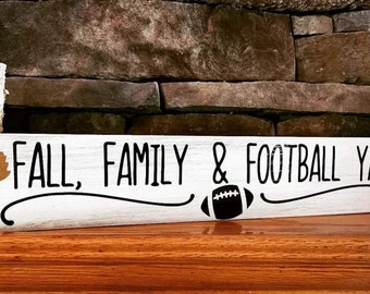 Football Sign, Football Decor, Family and Football Sign, Fall Sign,  Football Mom, Fall Decor, Halloween Decor, Football Sign
