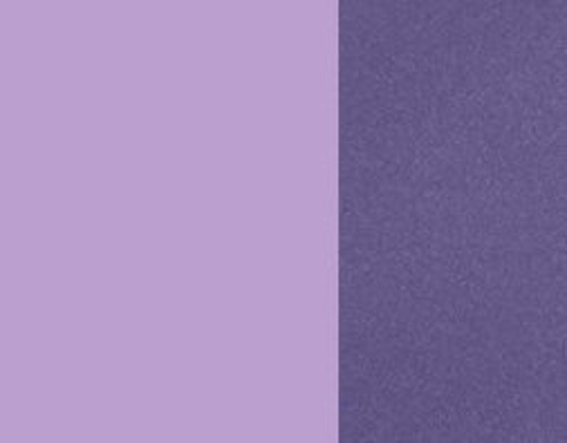 May include: Two swatches of fabric, one a light purple and the other a darker purple with a textured finish.