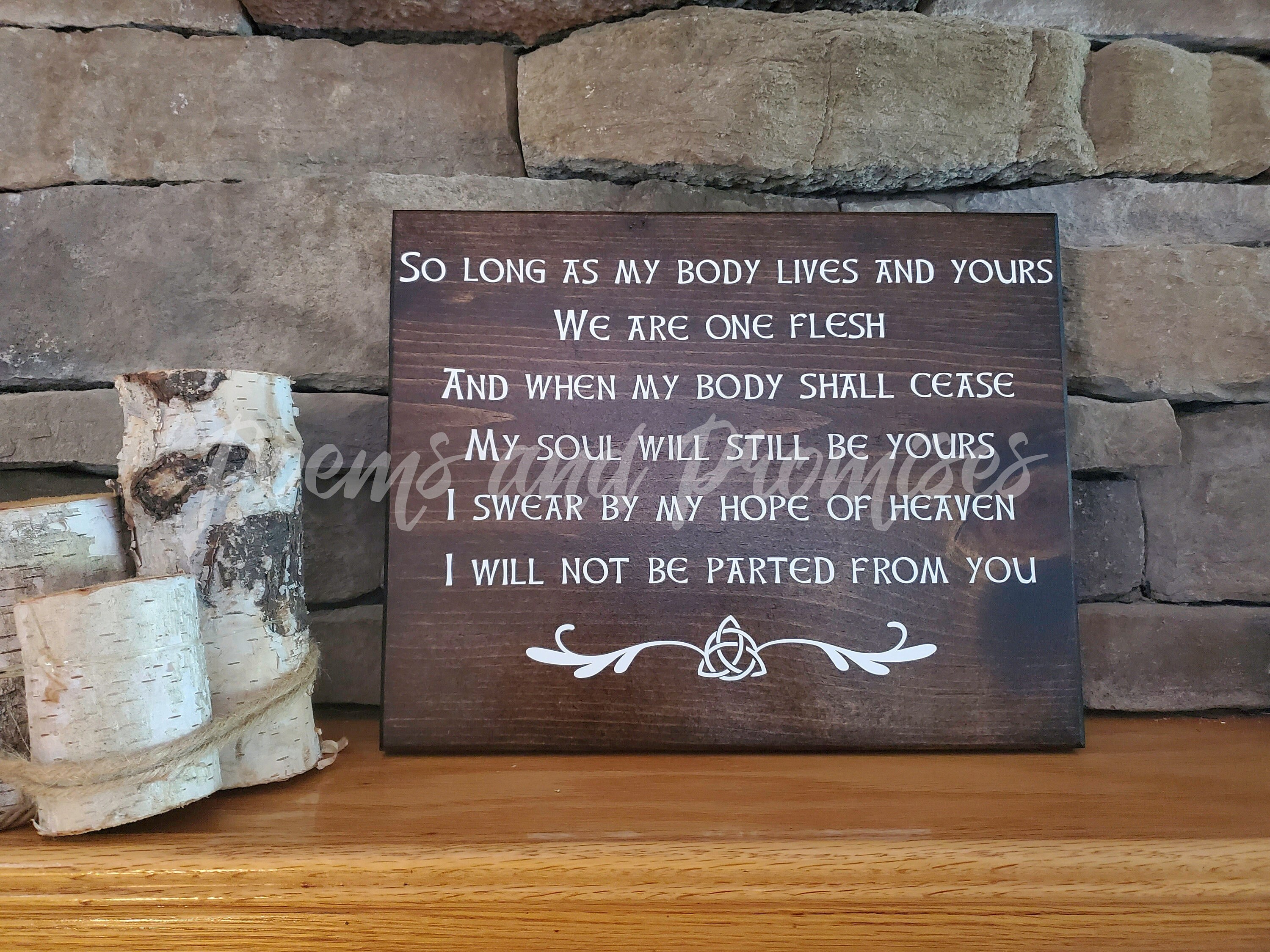 Outlander Sign Outlander One Flesh Sign, Never Part Sign, Outlander Decor, Wedding ...