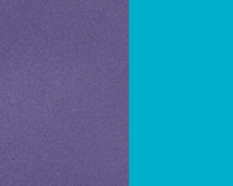 May include: A split background with a purple textured surface on the left and a bright turquoise surface on the right.
