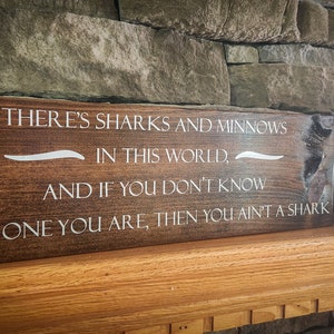 Sharks and Minnow Sign, Yellowstone Sign, Rip Quote, Yellowstone Gift, Yellowstone Wall Decor, Rip and Beth, Rip Quote, Master Bedroom Sign