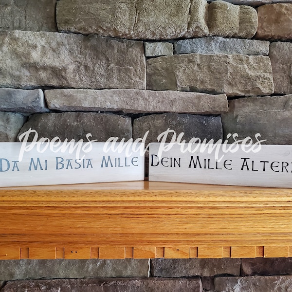 Give Me A Thousand Kisses Sign, Outlander Decor, Da Mi Basia Mille, Outlander Set, Anniversary Gift, Wedding Gift, Valentine Gift