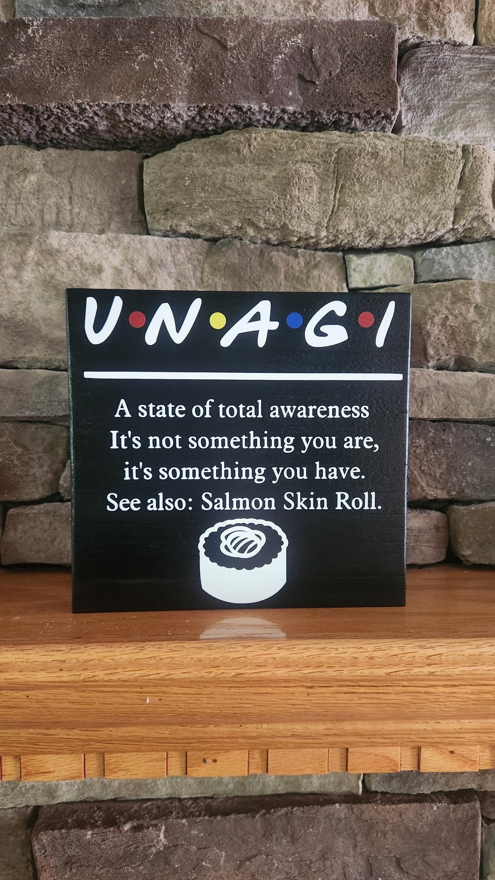 Unagi Sign, Friends Sign, Unagi Definition, Ross Unagi, Ross Quote, Friends Decor, Friends Theme, Friends Bathroom, Friends Wall Decor