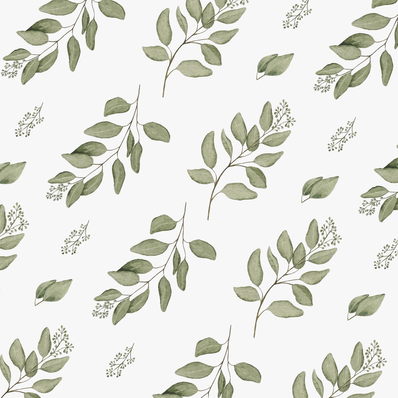 Watercolor Eucalyptus Digital Papers Scrapbook Papers Set Etsy