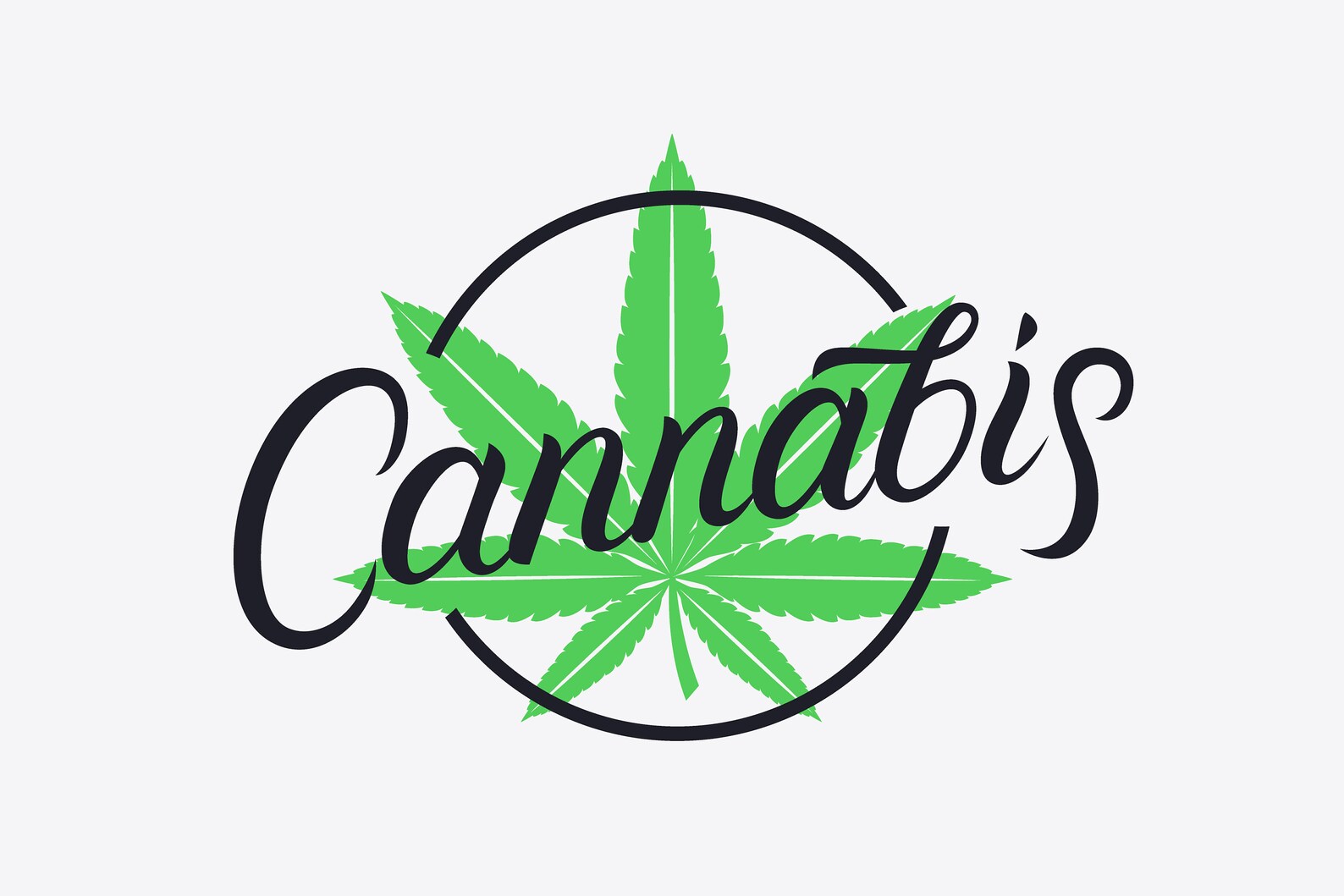Cannabis Lettering Logo Clipart Marijuana Leaf Sign Vector | Etsy