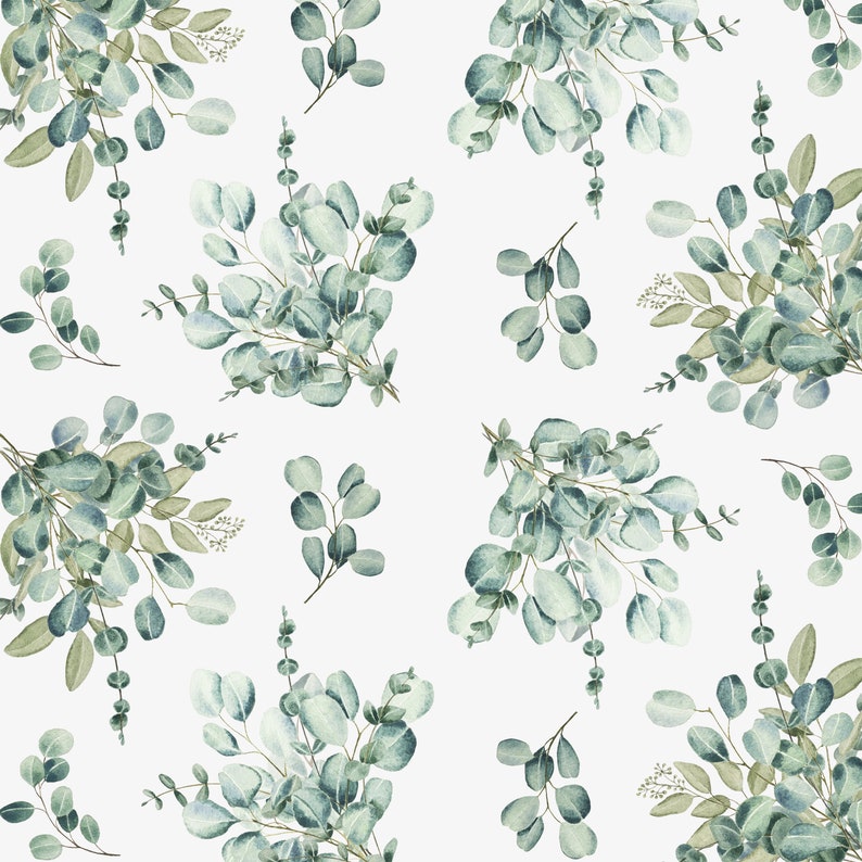 Watercolor Eucalyptus Digital Papers Scrapbook Papers Set Etsy