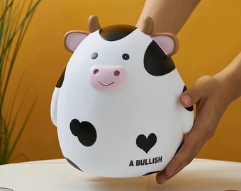 # 01 wuweiwei12 Saving Money Tin Cute Shadow Animal Pattern Piggy Bank Warm Solid Color Coin Collection Box Tinplate Openable Cylinder Piggy Bank Children Christmas Birthday Gift 
