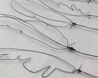Handmade Wire Feathers-Wirework sculpture-everlasting wall decoration-Nature-Remembrance gift