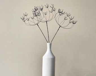 Cow Parsley Wire Flower Collection-Three floral stems-Wire Art Sculpture-Bouquet of Flowers-Floral-Nature-Gift for her-summer bouquet
