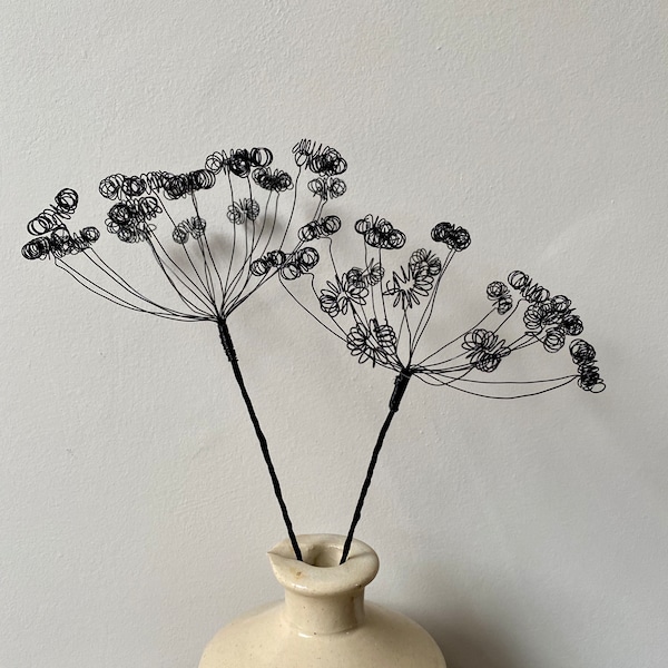 Handgemaakte enkele draad venkelzaad hoofd-bloemstuk-hedendaagse kunst-Home decor cadeau-cadeau voor haar
