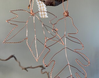 Handmade Copper Wire Leaves -wall hanging-autumnal decoration-seasonal home decor