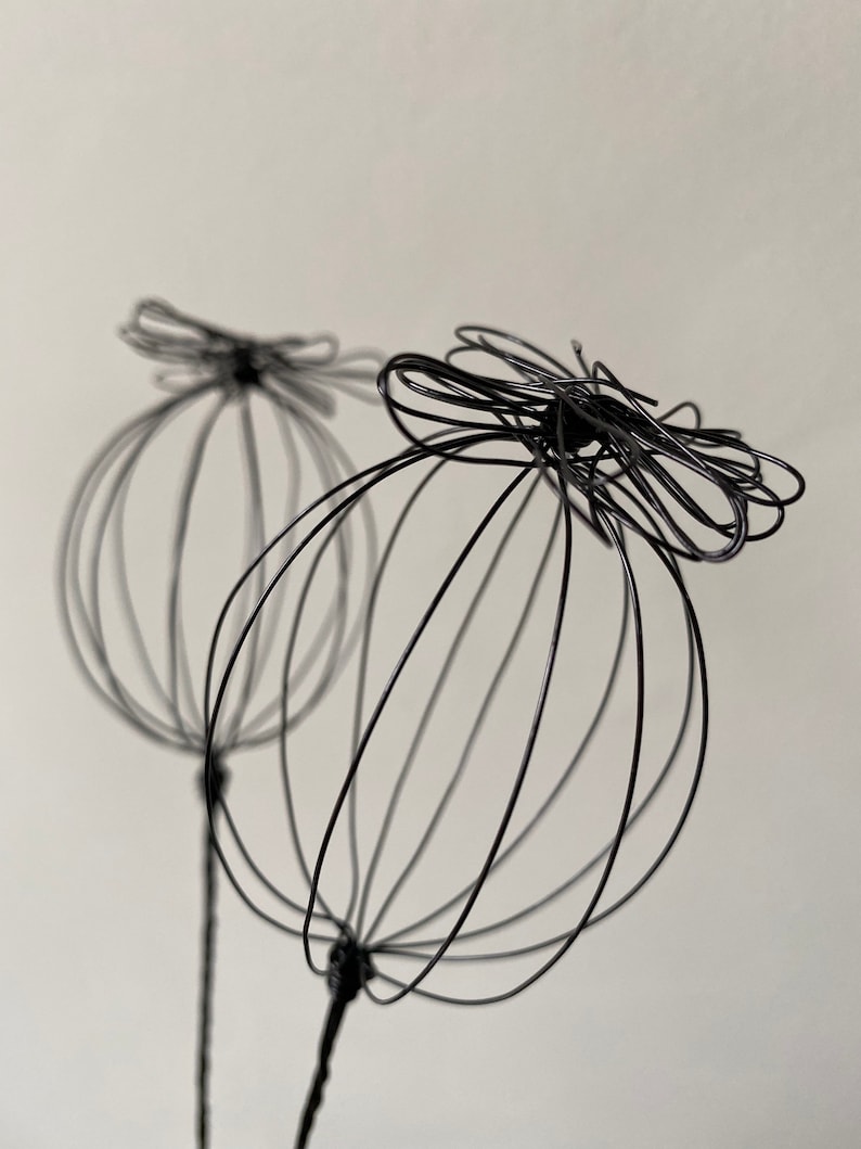 Handcrafted Wire Poppy Seed Head Collectionthree Handmade Etsy UK