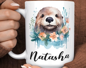 Sea Otter Mug - Personalised Sea Otter Gift - Otter Lover Gift - Ocean Lover Mug - Marine Biology Mug - Birthday Gift For Sea Otter Lover