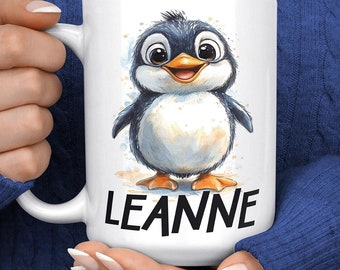 Penguin Mug - Personalized Penguin Mug - Custom Penguin Cup - Penguin Gifts - Penguin Birthday - Cute Penguin Coffee Mug - Penguin Themed