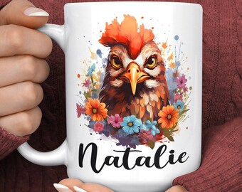 Chicken Mug - Chicken Coffee Mug - Chicken Gifts for women - Chicken Lover Gift Idea - Personalized Chicken Cup - Cute Chicken Themed Gifts