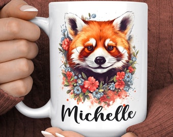 Regalo de panda rojo - Taza de panda rojo personalizada - Regalo de amante del panda rojo - Regalos de panda rojo para las mujeres - Idea de regalo del amante del panda rojo