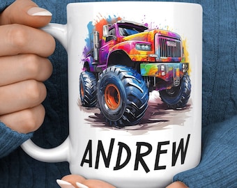 Taza de Monster Truck - Regalo personalizado de Monster Truck - Taza de fan de Monster Truck - Regalo de cumpleaños de Monster Truck - Taza de conductor de Monster Truck