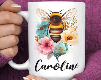 Presente personalizado de abelha rainha - caneca de abelha rainha - presentes de abelha rainha - Bumble Bee - amante de abelhas - salve as abelhas - caneca de manutenção de abelhas - presente bonito de abelha