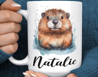 Beaver Mug - Personalised Beaver Gift - Beaver Lover Gift - Beaver Lover Mug - Beaver Present Gift for Beaver Lover - Beaver Coffee Mug