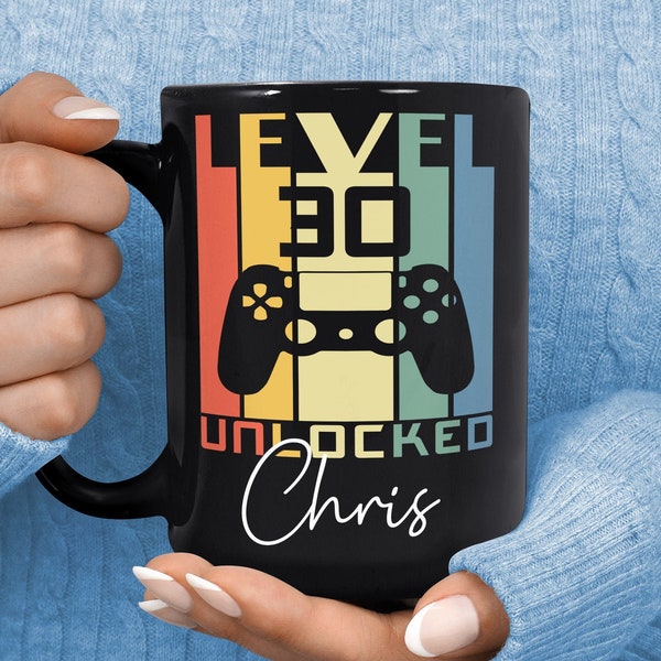 30th Birthday Gift For Gamer - Personalised 30th Birthday Mug - Personalized 30th Birthday Gifts - Video Gamer Mug - Gamer Husband Gift