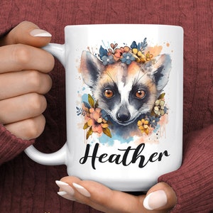 Lemur Mug - Personalized Lemur Gift - Lemur Lover Mug - Custom Lemur Coffee Mug - Lemur Gifts for Girls - Lemur Birthday - Lemur Lover Mug