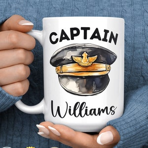 Pilot Mug - Personalized Pilot Gift - Custom Captain Mug - Pilot Coffee Mug - Co-Pilot Gift - Aviation Gift - Pilot Grad Gift - Flying Gift