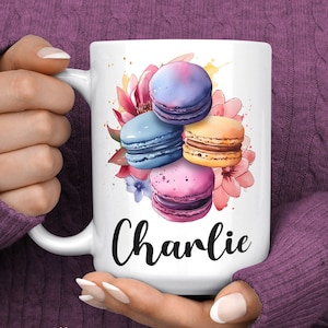 Personalized Macaron Coffee Mug - Macaroon Gift - Custom Macaron Gifts - Baker Coffee Cup Gift Idea - Pastry Chef Mug - Baker Mug Gift