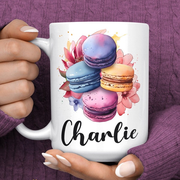 Personalized Macaron Coffee Mug - Macaroon Gift - Custom Macaron Gifts - Baker Coffee Cup Gift Idea - Pastry Chef Mug - Baker Mug Gift