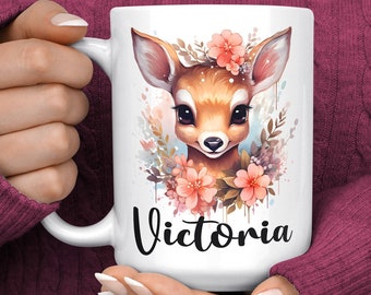 Deer Mug - Deer Gifts - Deer Coffee Mug - Deer Cup - Fawn Mug - Personalized Mugs for Women - Animal Coffee Mug - Custom Coffee Cup