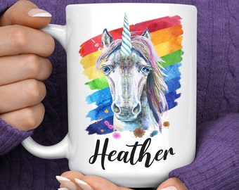Lgbt Unicorn Mug - Personalised Rainbow Coffee Mug - Lgbt Gift - lgbtq Gift - LGBTQ Mug - Equality Gift - Gay Pride Gift - Gay Pride Mug