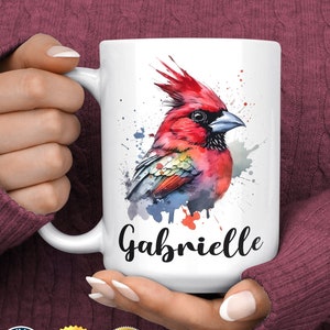 Cardinal Coffee Mug - Custom Cardinal Gift - Personalised Bird Lover Gift - Bird Gift - Cardinal Gift - Bird Mug - Bird Cup - Red Cardinal