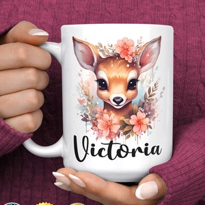 Deer Mug - Deer Gifts - Deer Coffee Mug - Deer Cup - Fawn Mug - Personalized Mugs for Women - Animal Coffee Mug - Custom Coffee Cup