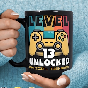 13th Birthday Mug - Official Teenager Gamer Gift - Level 13 Unlocked Mug - Teenager Gift - Gift For 13 Year Old - Turning 13