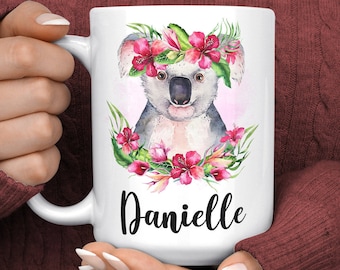 Koala Mug - Personalized Koala Mug - Custom Koala Cup - Koala Gifts - Koala Bear Gifts - Koala Birthday - Cute Koala Coffee Mug