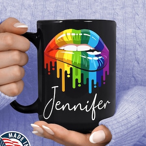 Personalised LGBT Lips Mug - Lgbt Gift - lgbtq Gift - LGBTQ Mug - Equality Gift - Gay Pride Gift - Gay Pride Mug