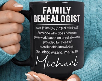 Genealogischer Becher - Personalisierter Genealoge Geschenk - Genealogischer Becher - Genealogisches Geschenk - Familiengeschichte Becher - Familiengeschichte Geschenk - Erbsbecher